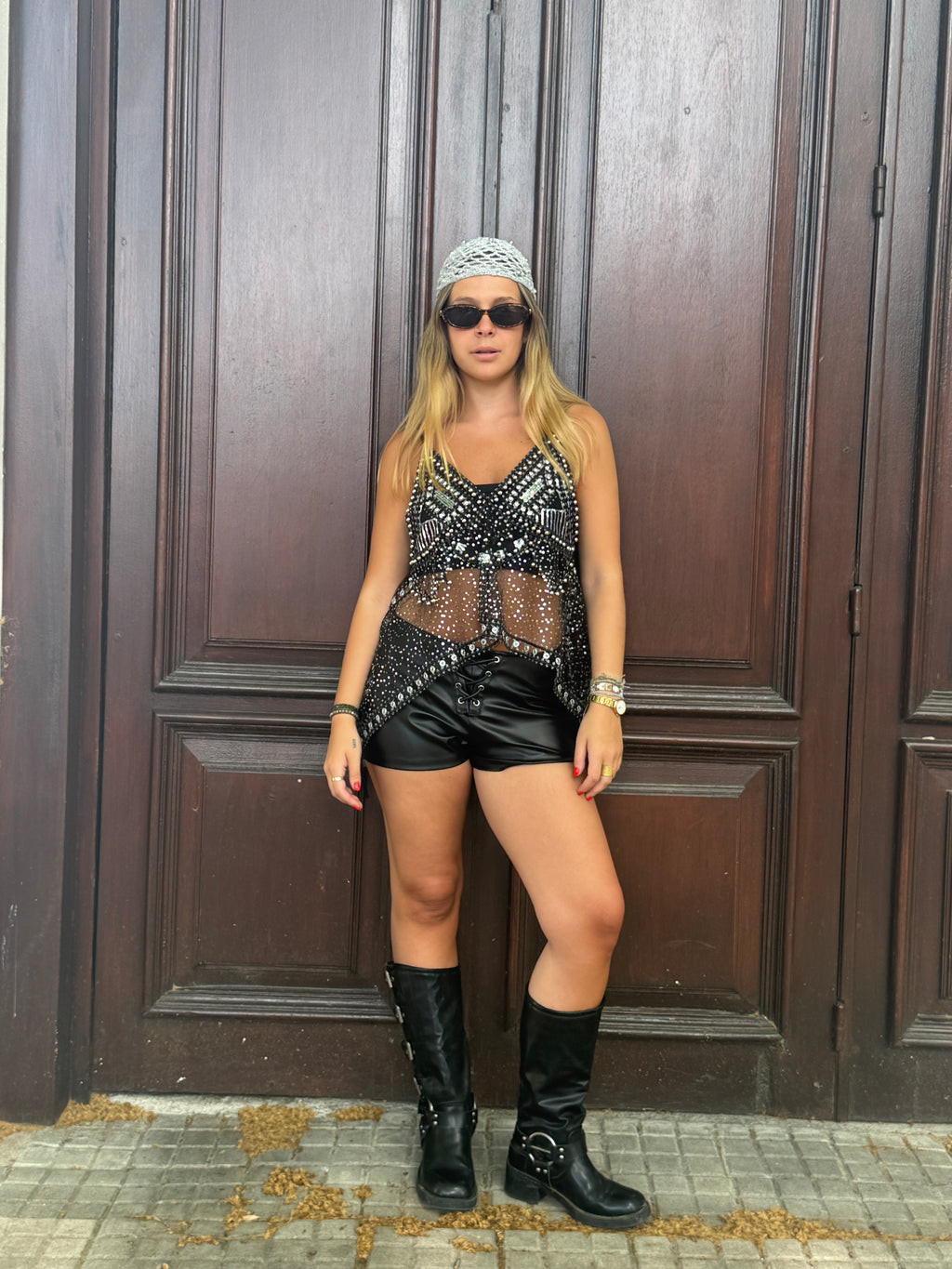 Mesh Cap - con perlas