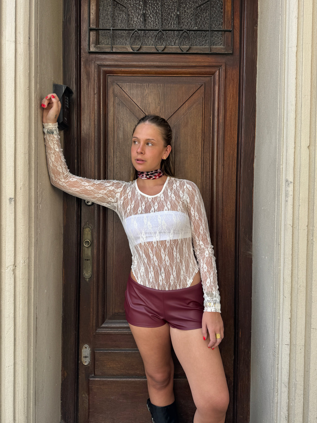 Pañuelo animal print rojo